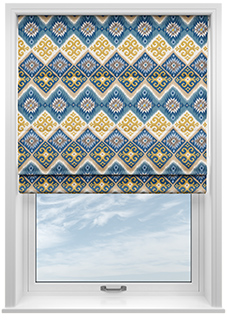 Navajo, Indigo - Twist&Fit Roman Blind
